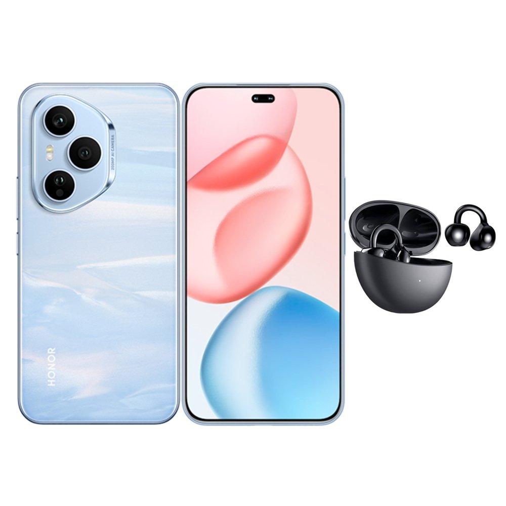 

Honor 400 pro 5g phone, 6. 7”, 512gb, 12gb ram, 200mp - blue with choice earbuds clip