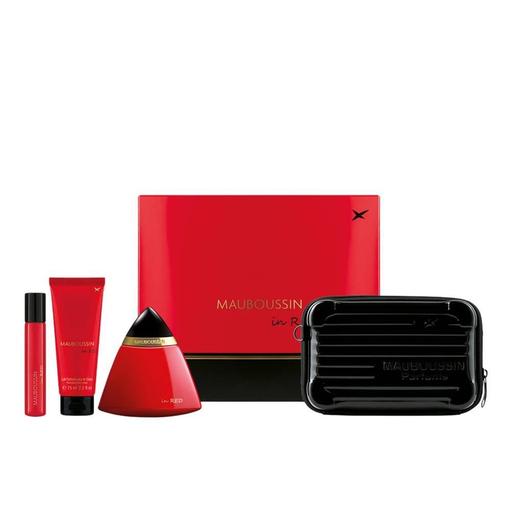 

Mauboussin prestige set in red for women edp 100ml + spray 20ml + body lotion 75ml + p...