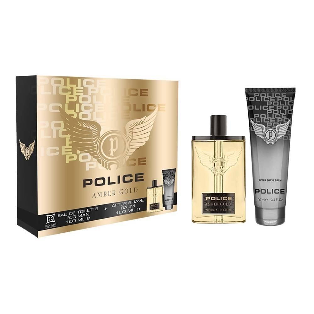 

Police amber gold for men gift set edt 100ml + after shave balm 100ml