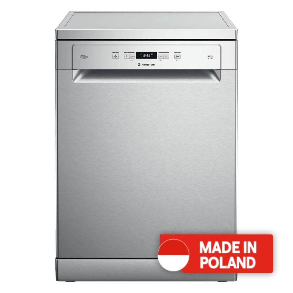 

Ariston freestanding dishwasher, 9 programs, 14settings, lfc3c33wfxuk - inox