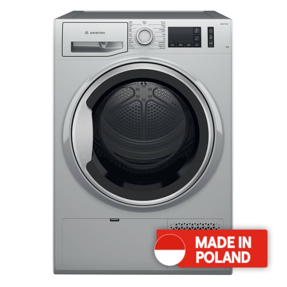 

Ariston front load heat pump tumble dryer, 9 kg, ntm119x1sskgcc - silver