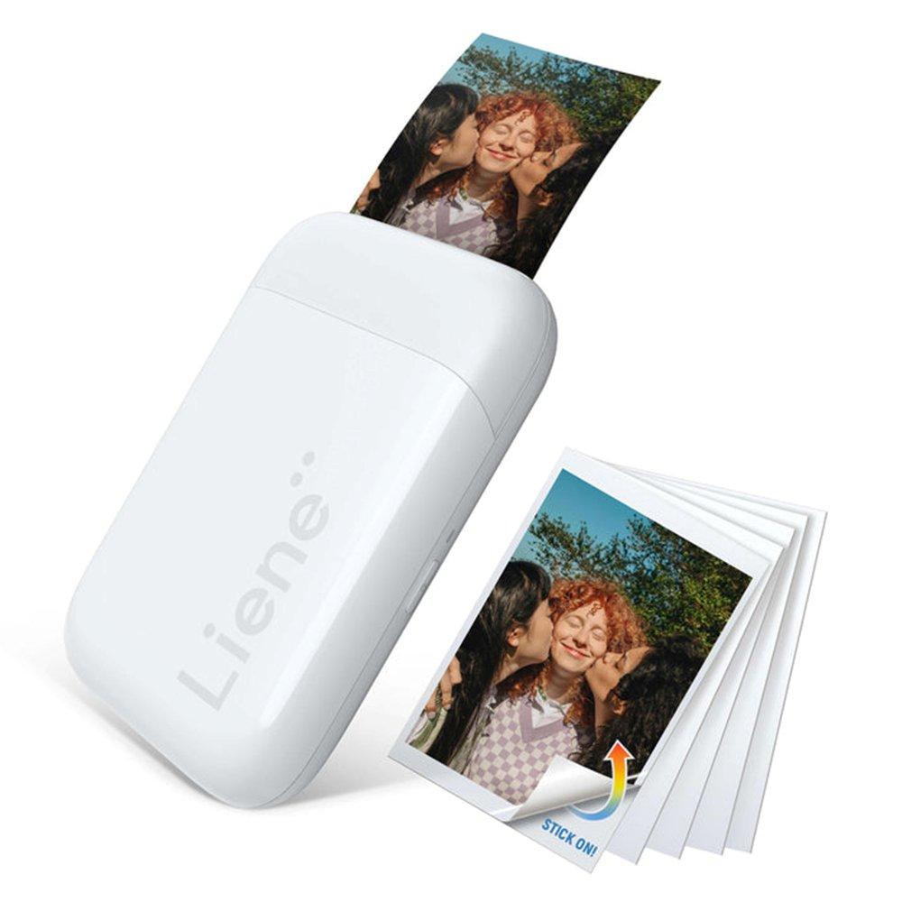 

Liene pearl k100 2x3" portable photo printer + 5 zink papers, zpp110-wb – white