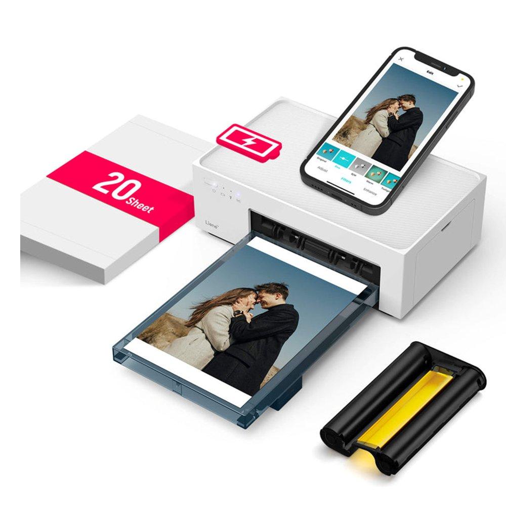 

Liene amber instant photo printer + rechargeable battery, dhp512 - white
