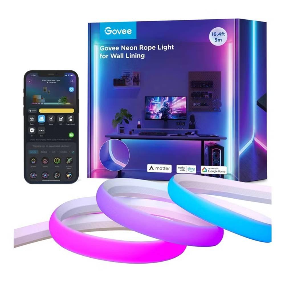 

Govee led neon rope lights, 5m length, h6641- rgbic