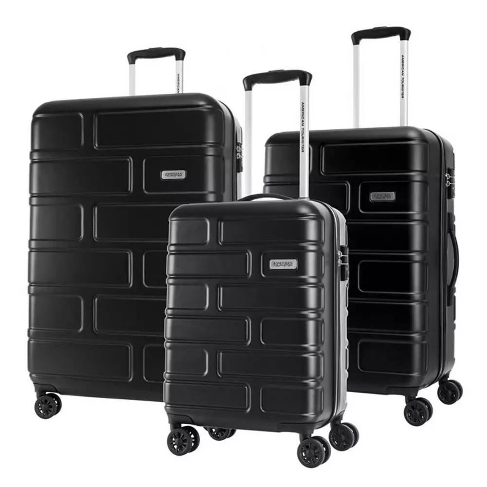 

American tourister bricklane hard trolley luggage set of 3, 55+69+80cm, ge3x89012 - black