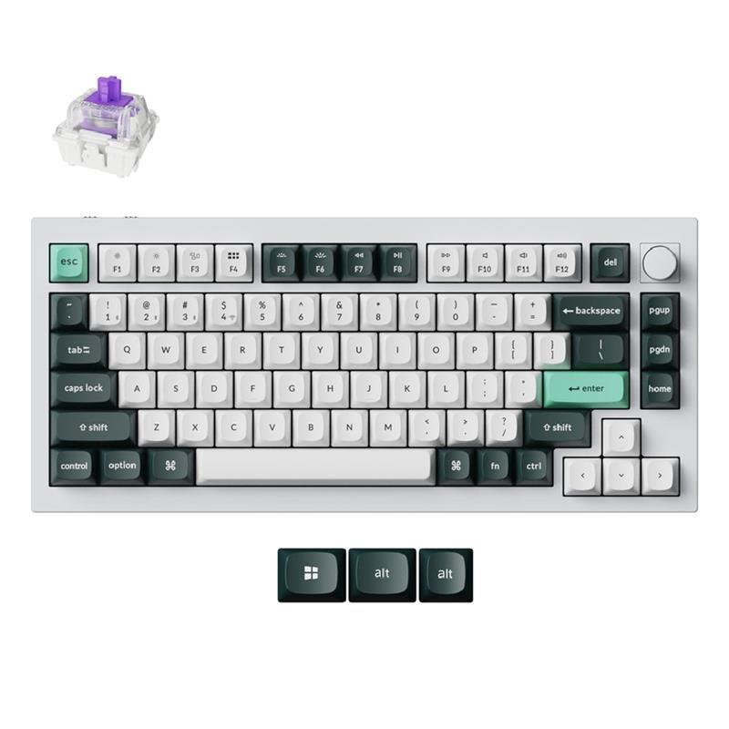 

Keychron q1 he qmk wireless mechanical gaming keyboard, q1h-m1-ar - white