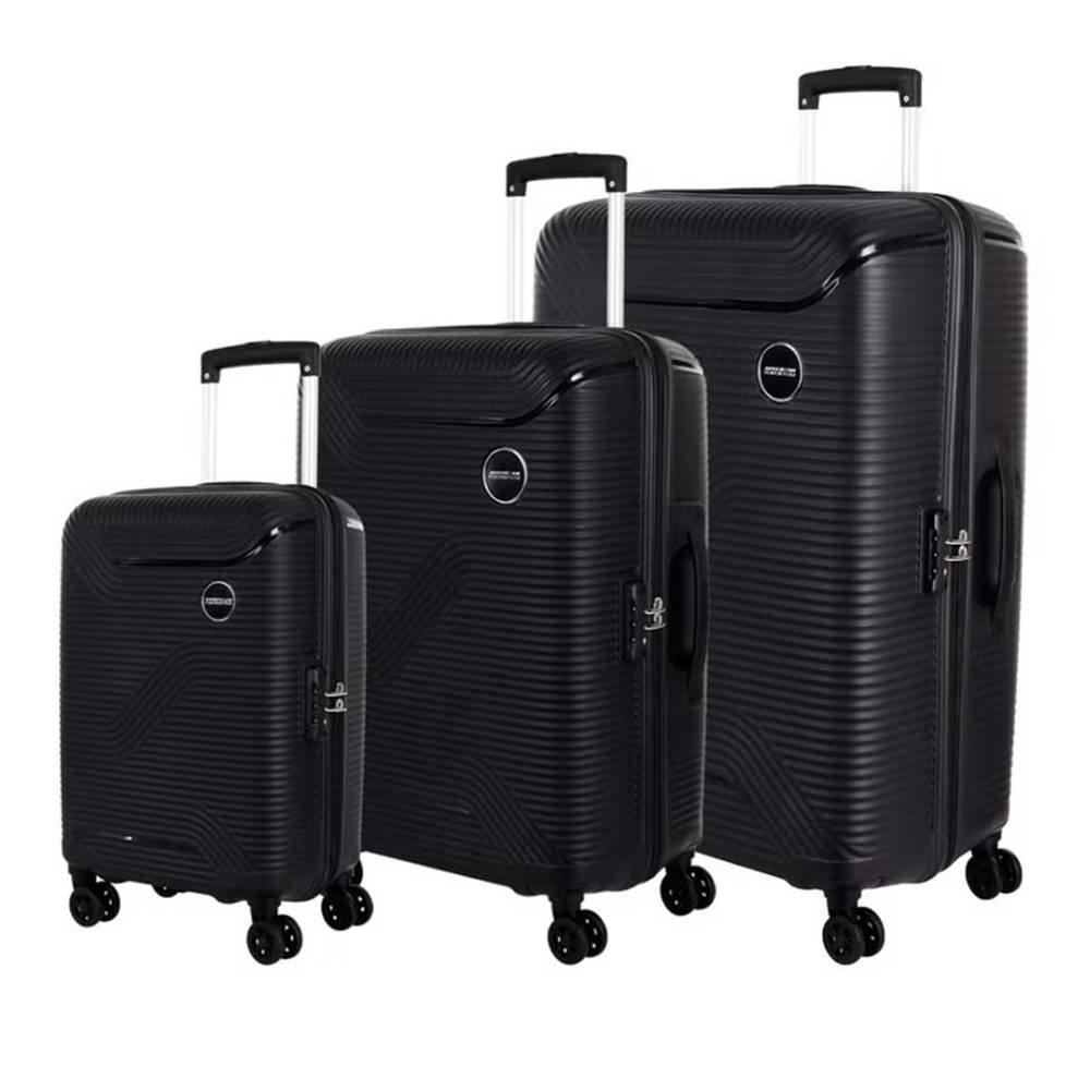 

American tourister maxplus 3pc set hard spinner, sq4x09004 - black