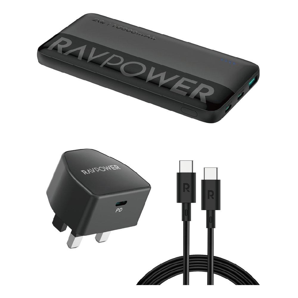 

Ravpower combo power bank, 10000mah, rp-pc1085 - black