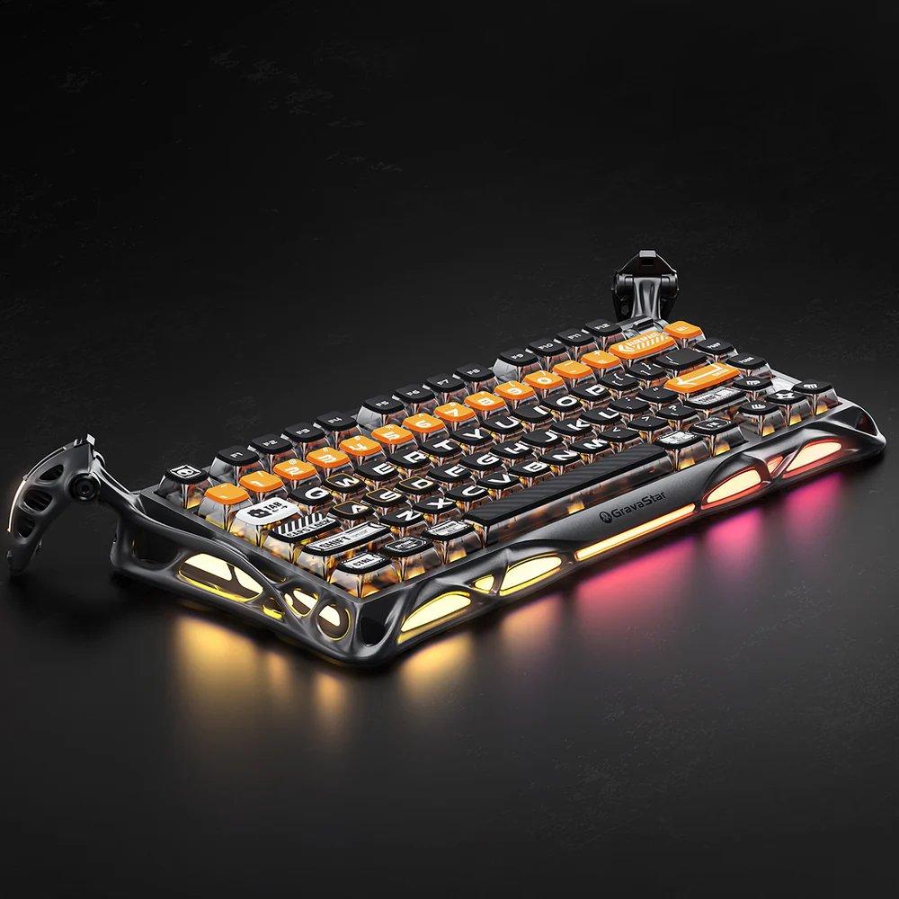 

Gravastar mercury k1 pro 75% wireless mechanical gaming keyboard - cyberflare