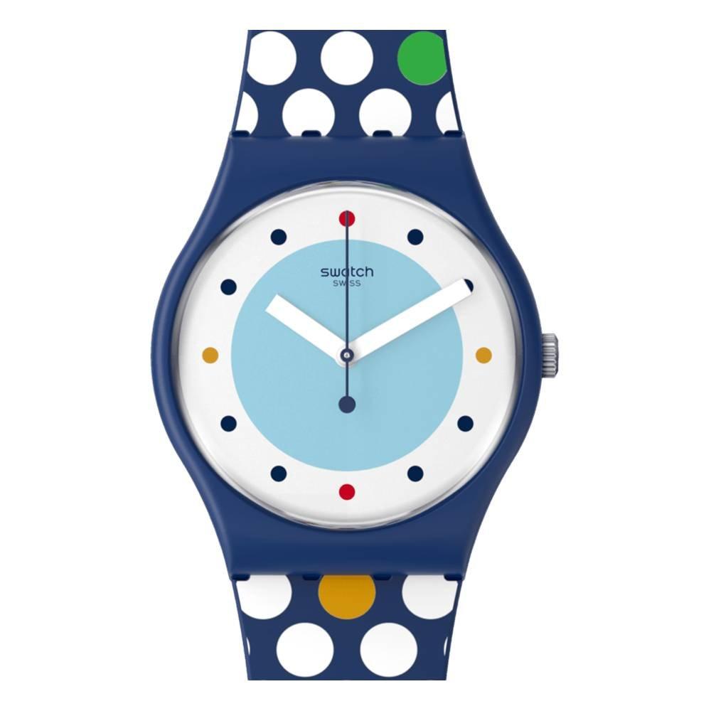 

Swatch spots of joy pay women watch, 34mm, bio-source strap, swaso28n116 - blue