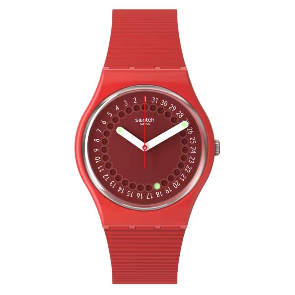 

Swatch cycles in the sun watch, 34mm, bio-source strap, swaso28r400 - red