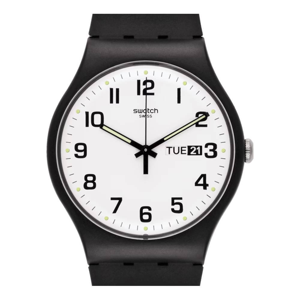 

Swatch twice again again women watch , 41mm, bio-source strap, swaso29b703- black
