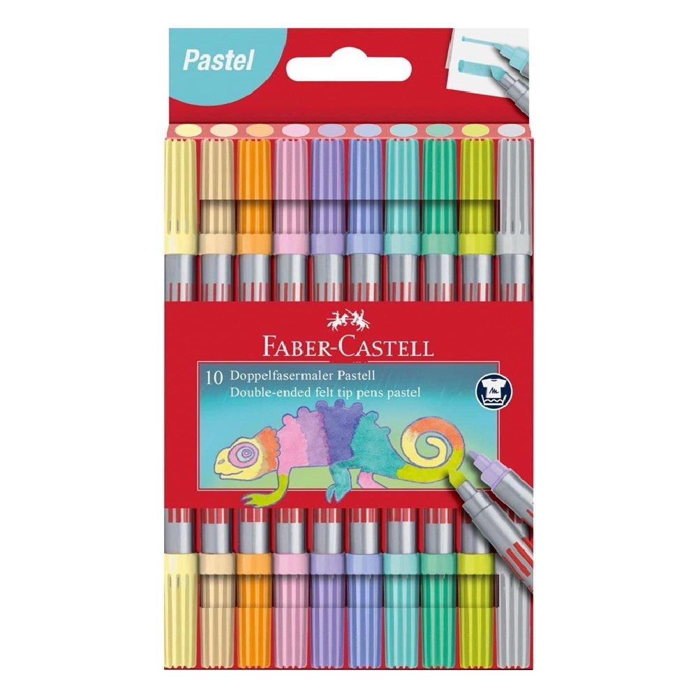 

Faber-castell double ended fibre-tip pen set 10 x pastel colours, fc151112