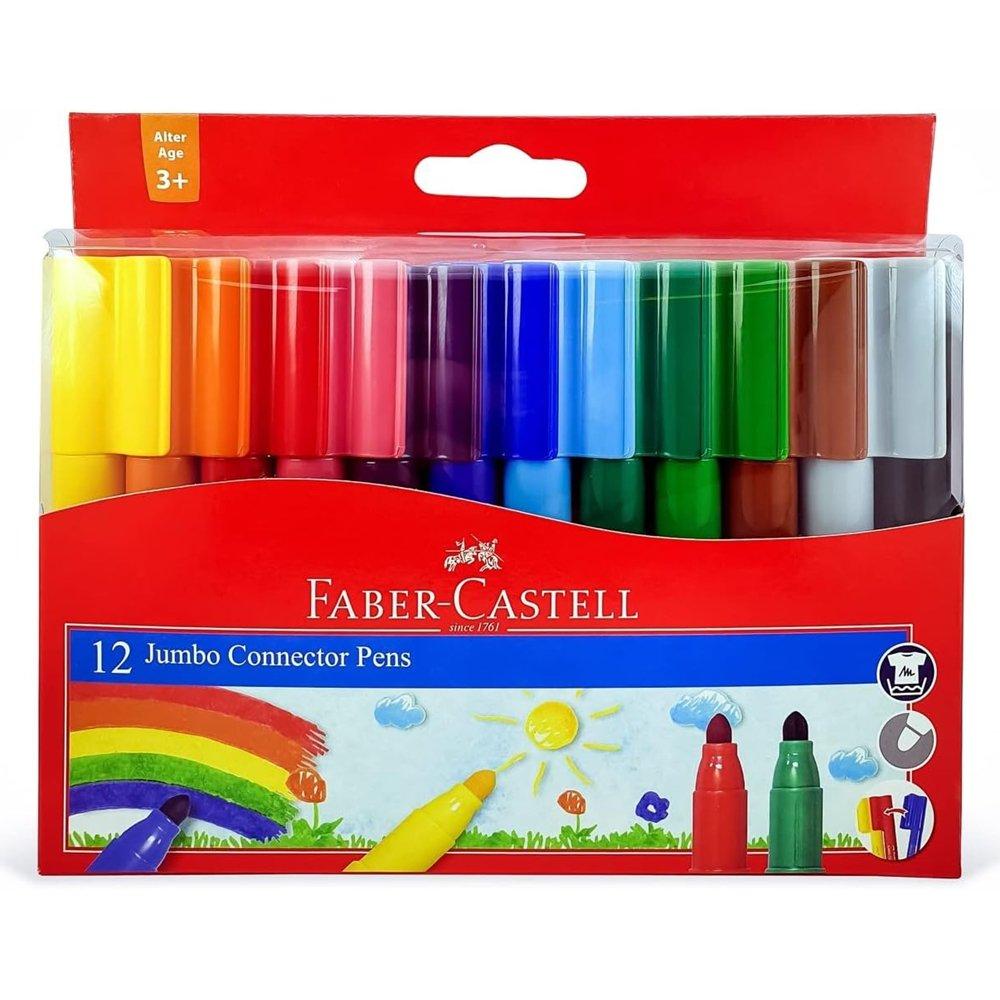 

Faber-castell jumbo felt-tip connector pens, 12 colors, fci662000-12– multicolor