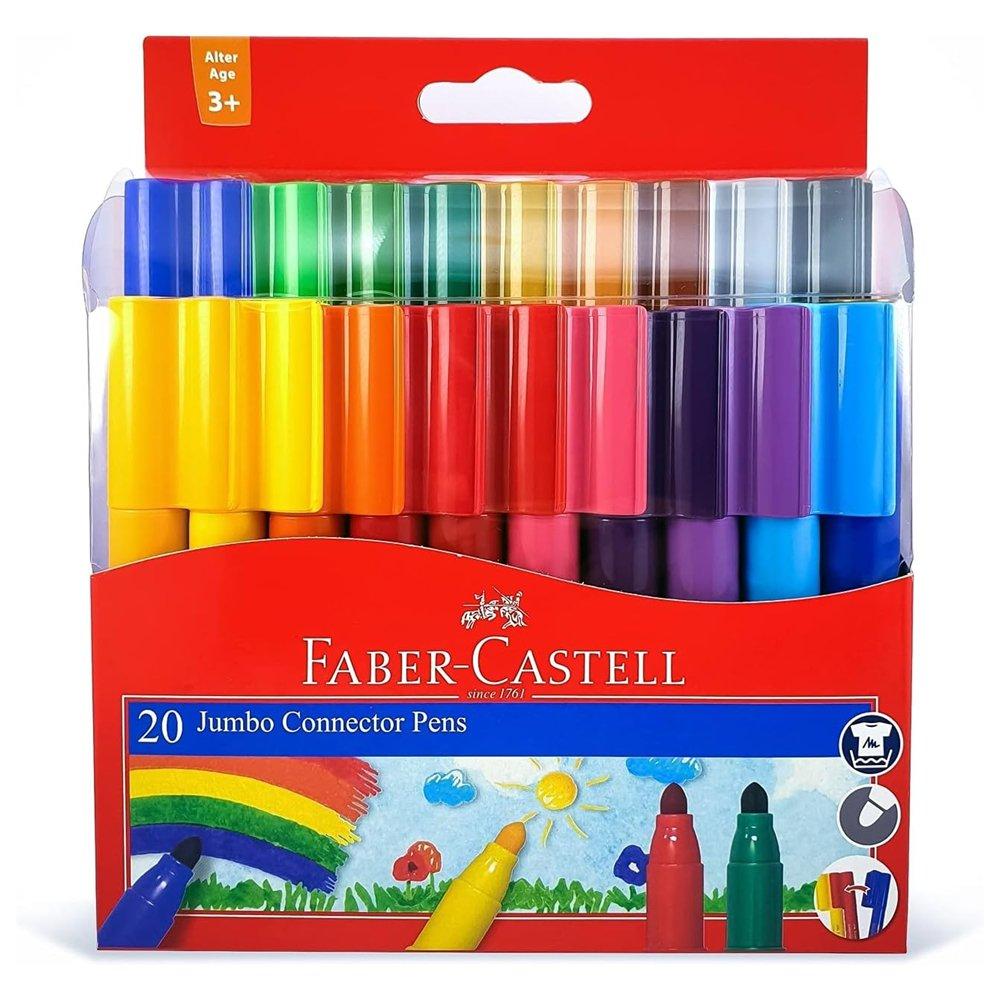 

Faber-castell jumbo felt-tip connector pens, 20 colors, fci662000-20 – multicolor