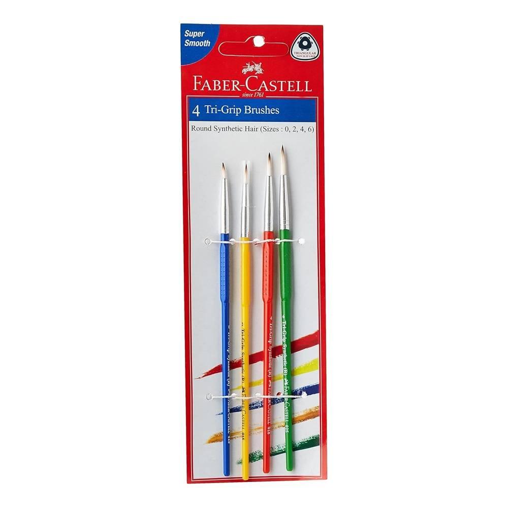 

Faber castell tri grip paint brush - round, pack of 4 assorted - fcin116401