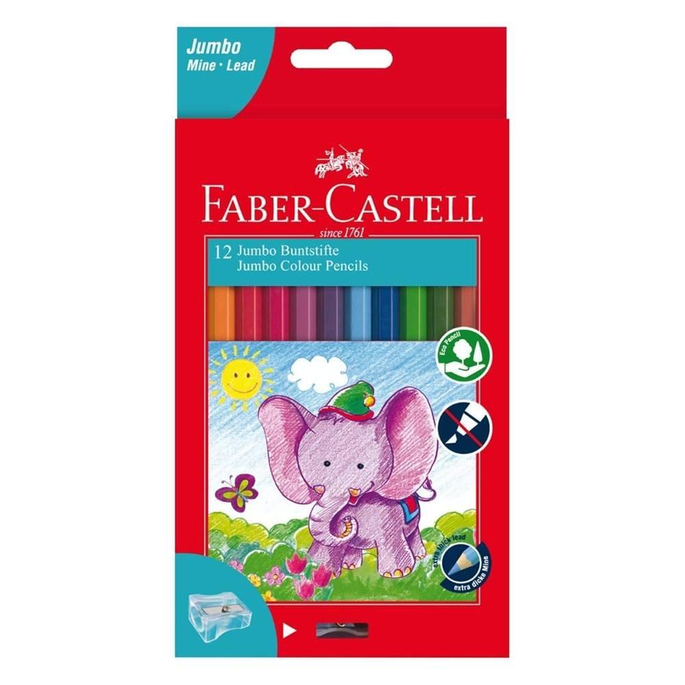 

Faber castell jumbo color pencils box with sharpener , 12pc, fci111622- multicolor