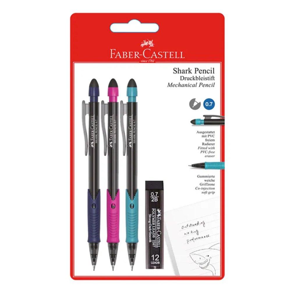 

Faber castell shark mechanical pencil 0. 7mm, 3 pc, fcc531743