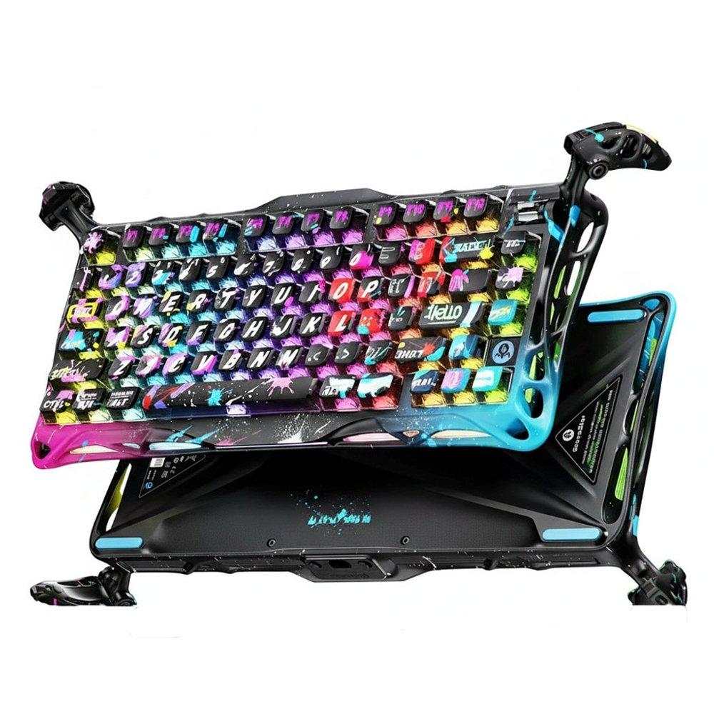 

Gravastar mercury v75 pro 75% hall effect wired gaming keyboard – neon graffiti