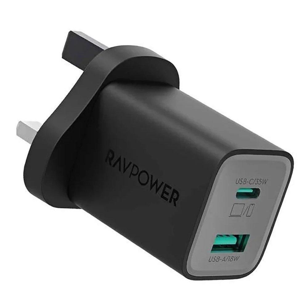 

Ravpower pioneer 35w 2-port wall charger, rp-pc1046 - black