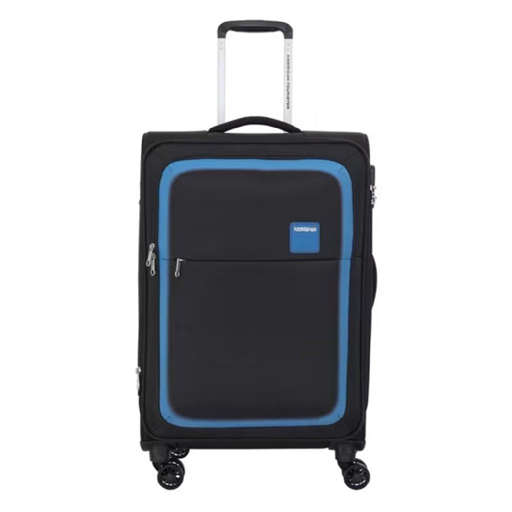 

American tourister seville soft luggage in polyester with 4 wheels, 69cm, black