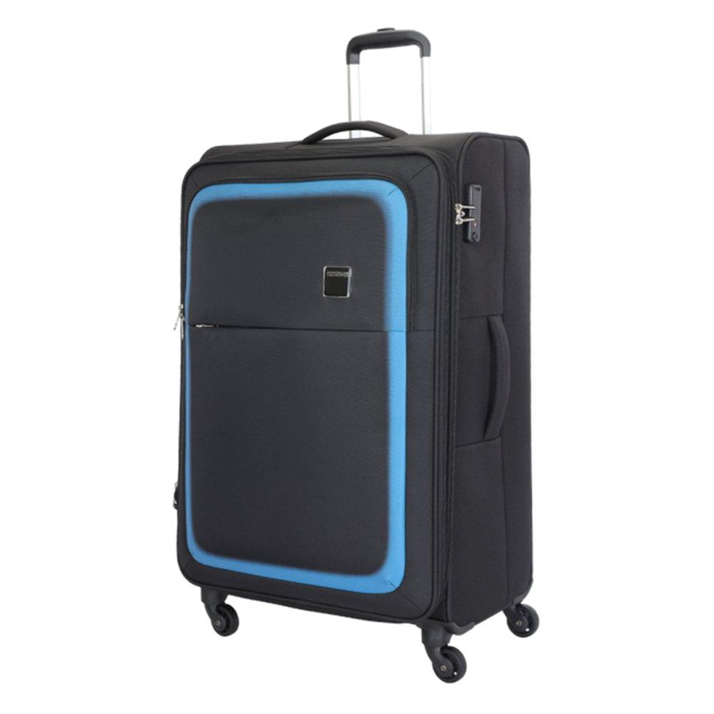 

American tourister seville soft luggage in polyester with 4 wheels, 81cm - black