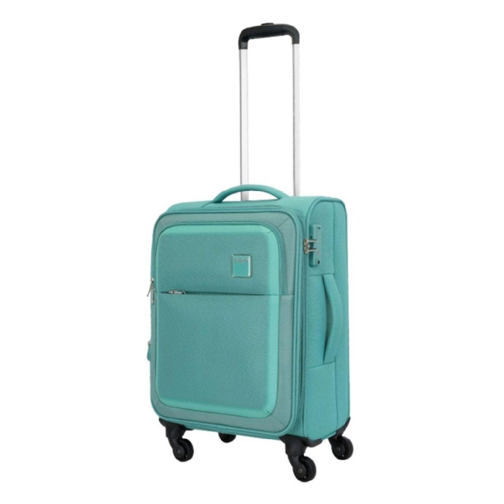 

American tourister seville soft luggage in polyester with 4 wheels, 57cm - green