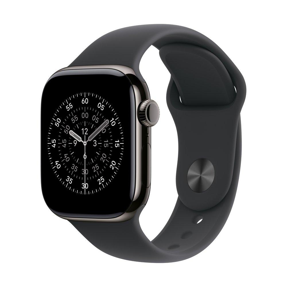 

Pre-order apple watch series 11 gps + cellular 42mm slate titanium case with black spor...
