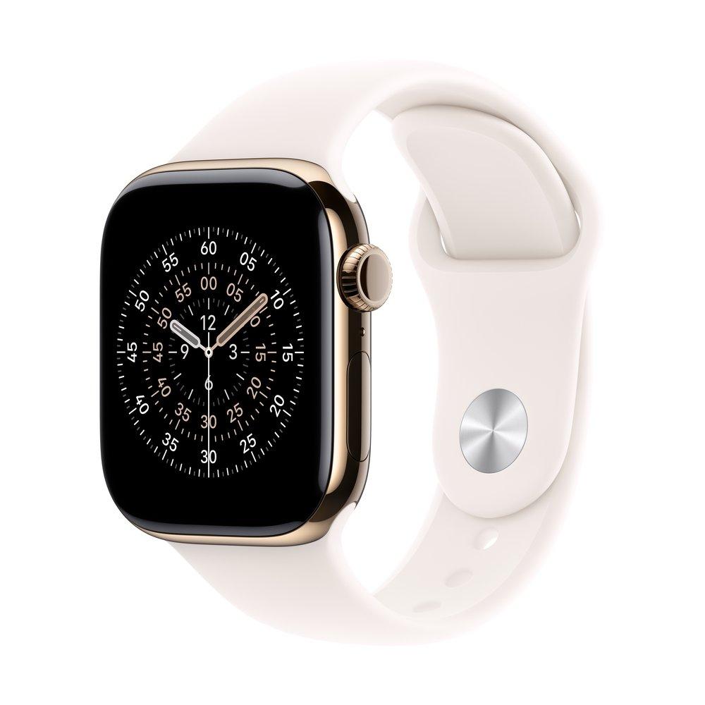 

Pre-order apple watch series 11 gps + cellular 42mm gold titanium case with light blush...