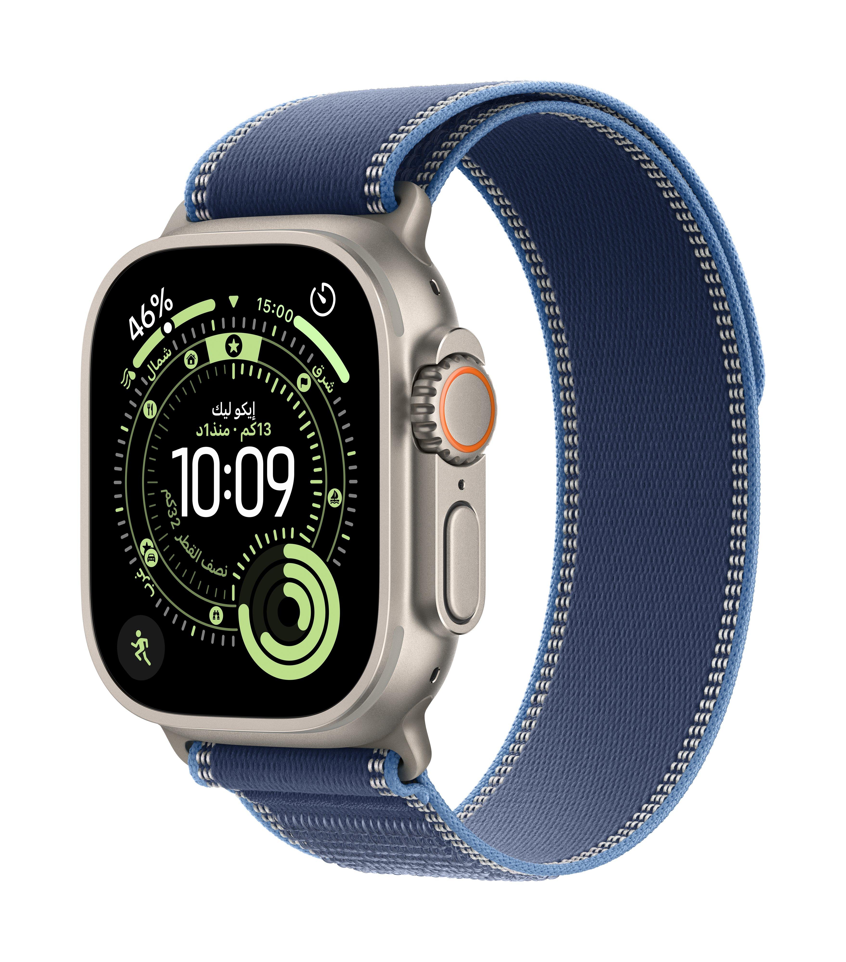 

Apple watch ultra 3 gps + cellular 49mm natural titanium case with blue/bright blue tra...