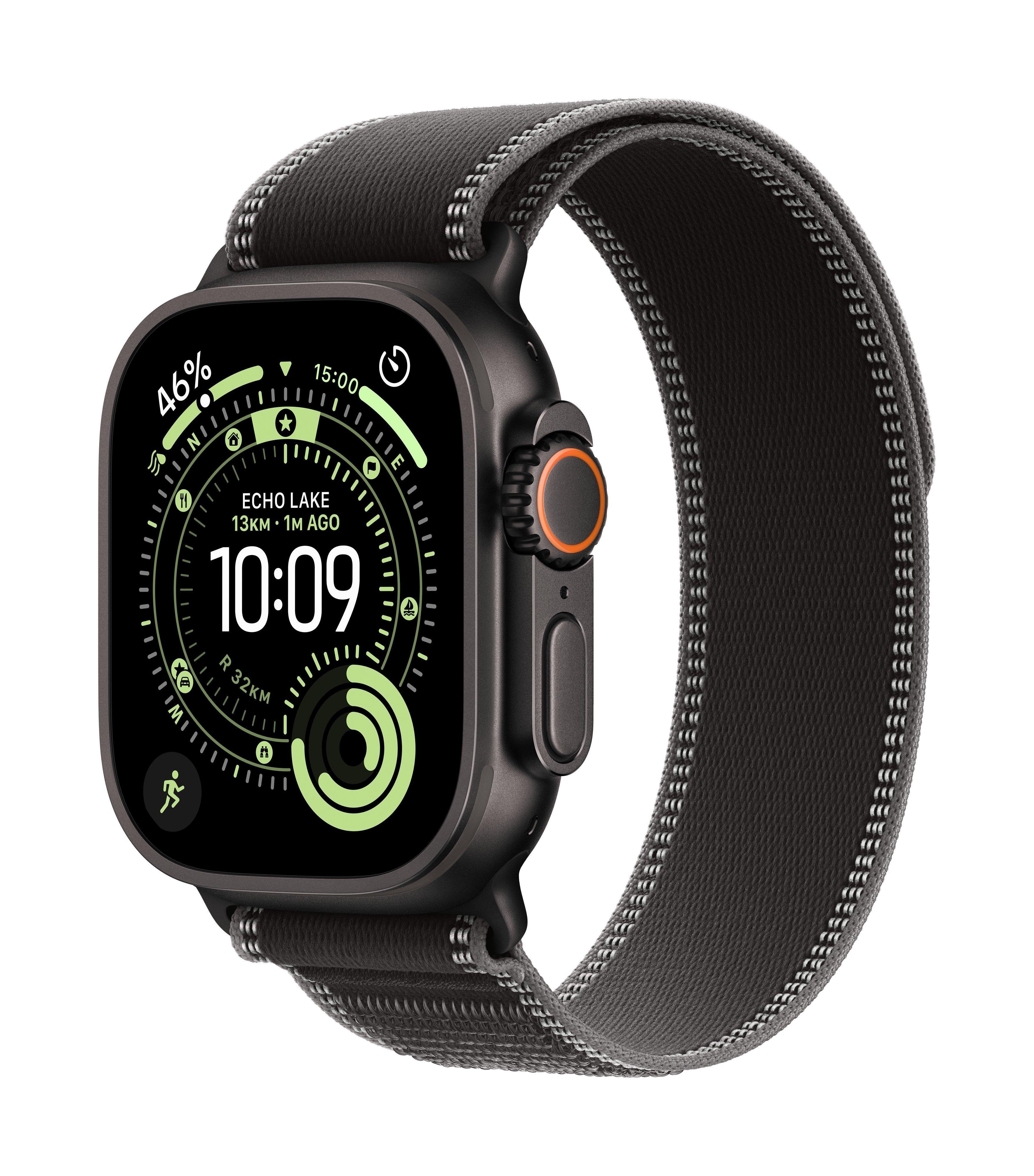 

Apple watch ultra 3 gps + cellular 49mm black titanium case with black/charcoal trail l...