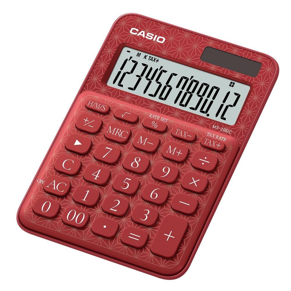 

Casio desk calculator, ms-20uc-jrd-w-dc - red