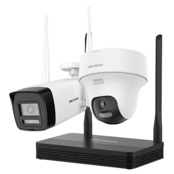 

Hik vision 4mp h. 265 one bullet + one turret wi-fi nvs security camera, nks424w02h - w...