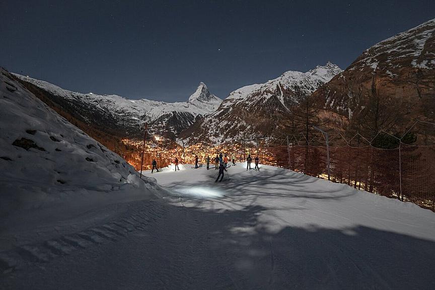 Enchanted descent at night