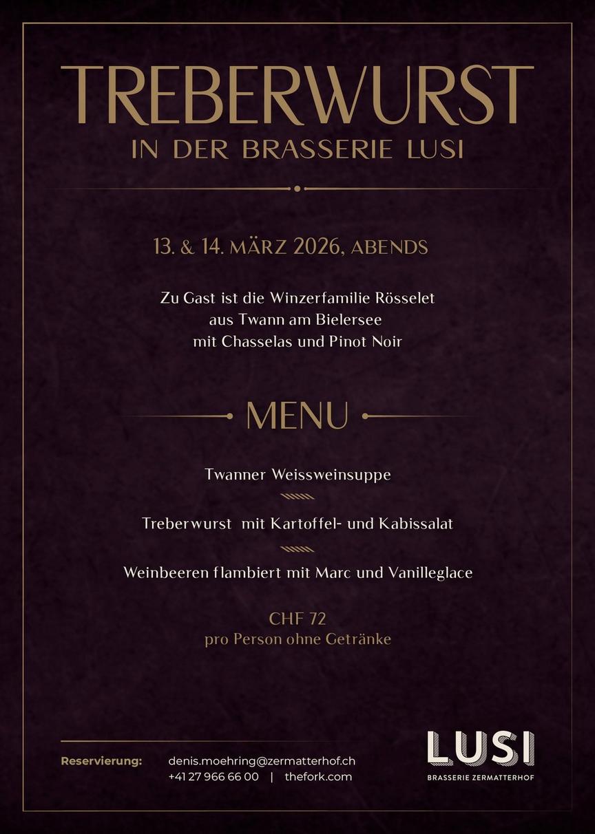 Soirées Treberwurst à la Brasserie Lusi