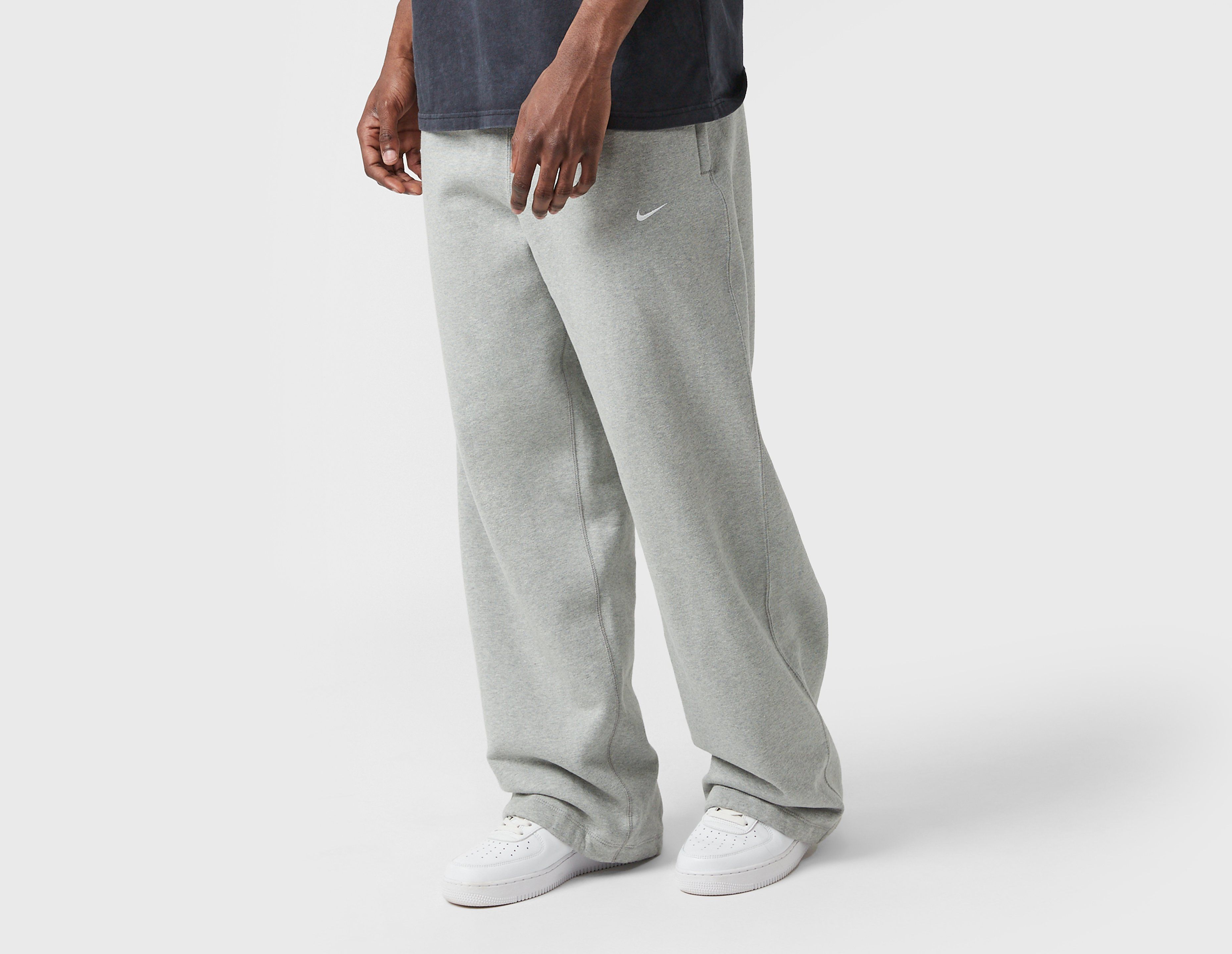 Nike Solo Swoosh Open Hem Fleece Pants, Grey