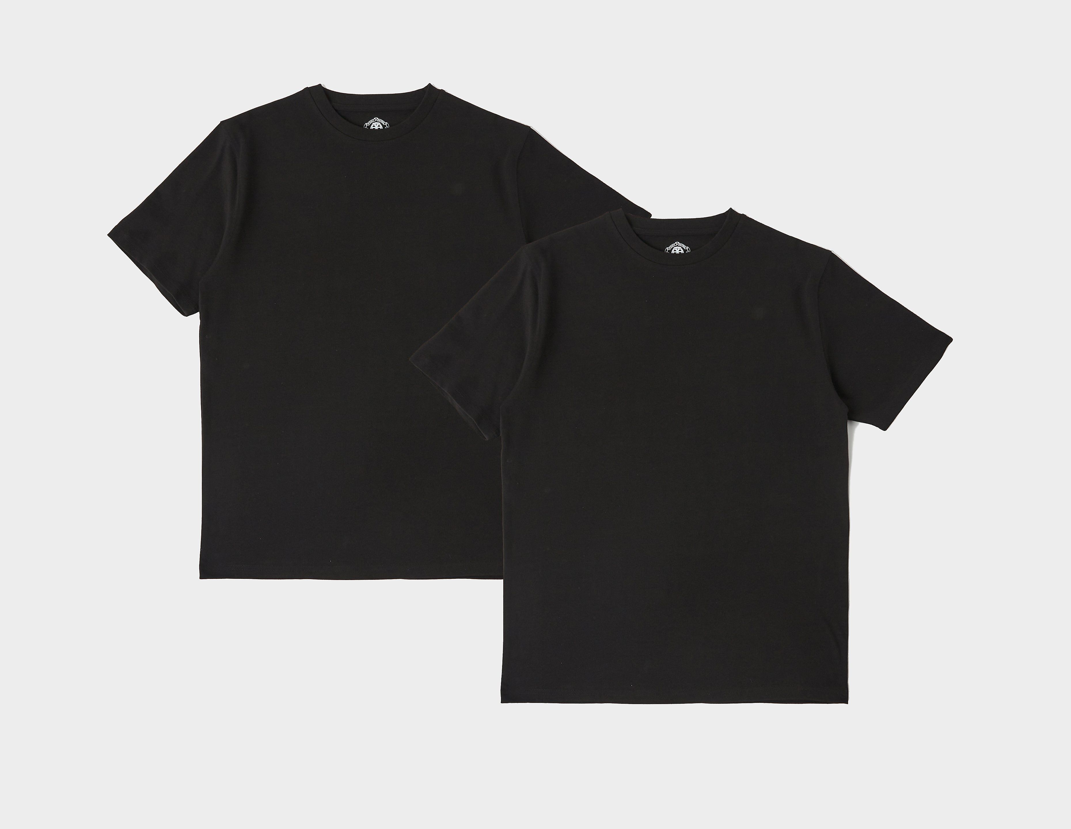 footpatrol 2-pack blank t-shirts - black, black