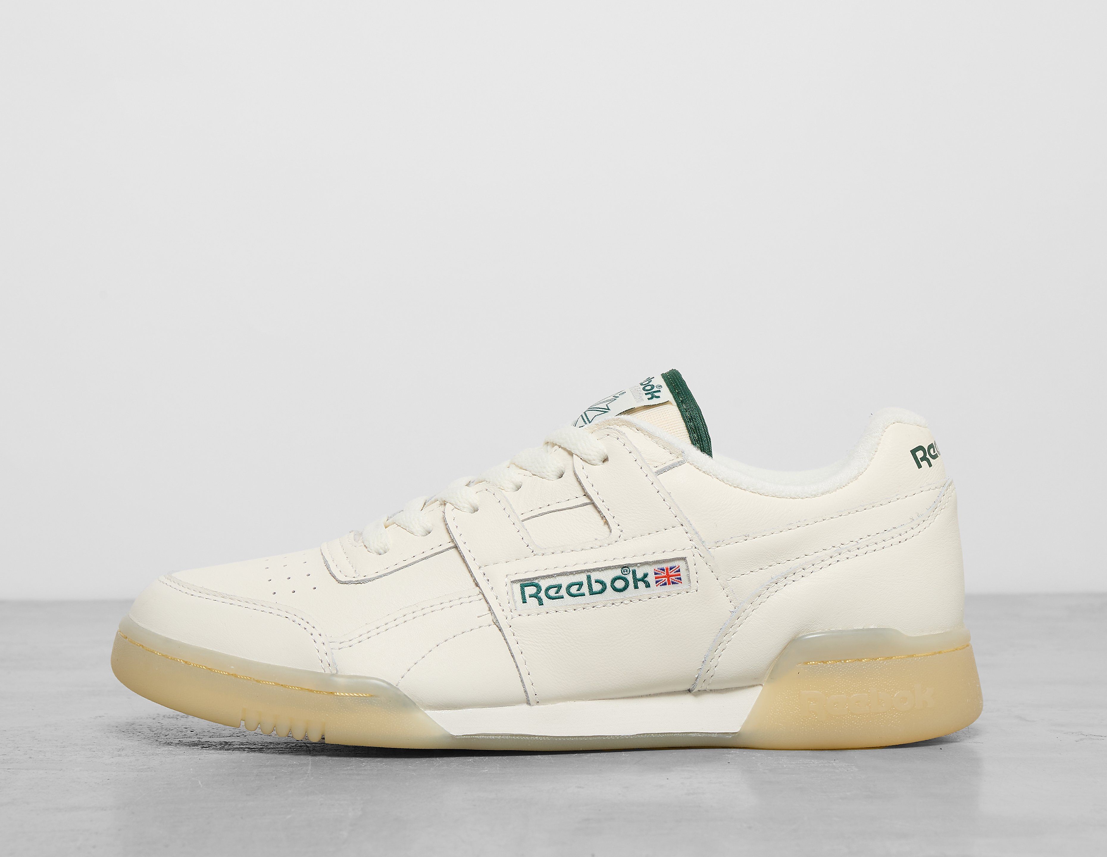 Reebok Workout Plus herensneaker groen en wit
