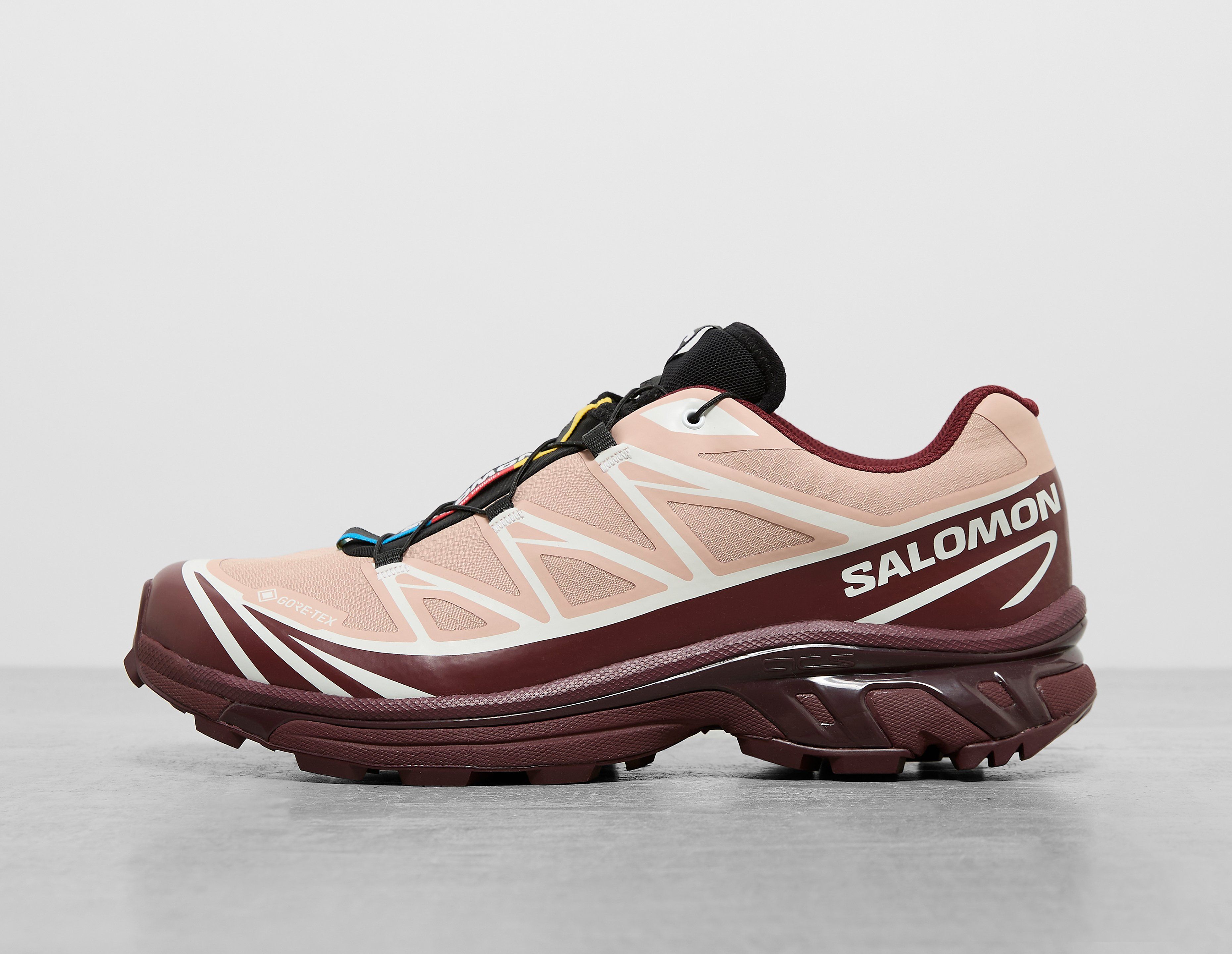Salomon XT 6 herensneaker rood, zwart en roze