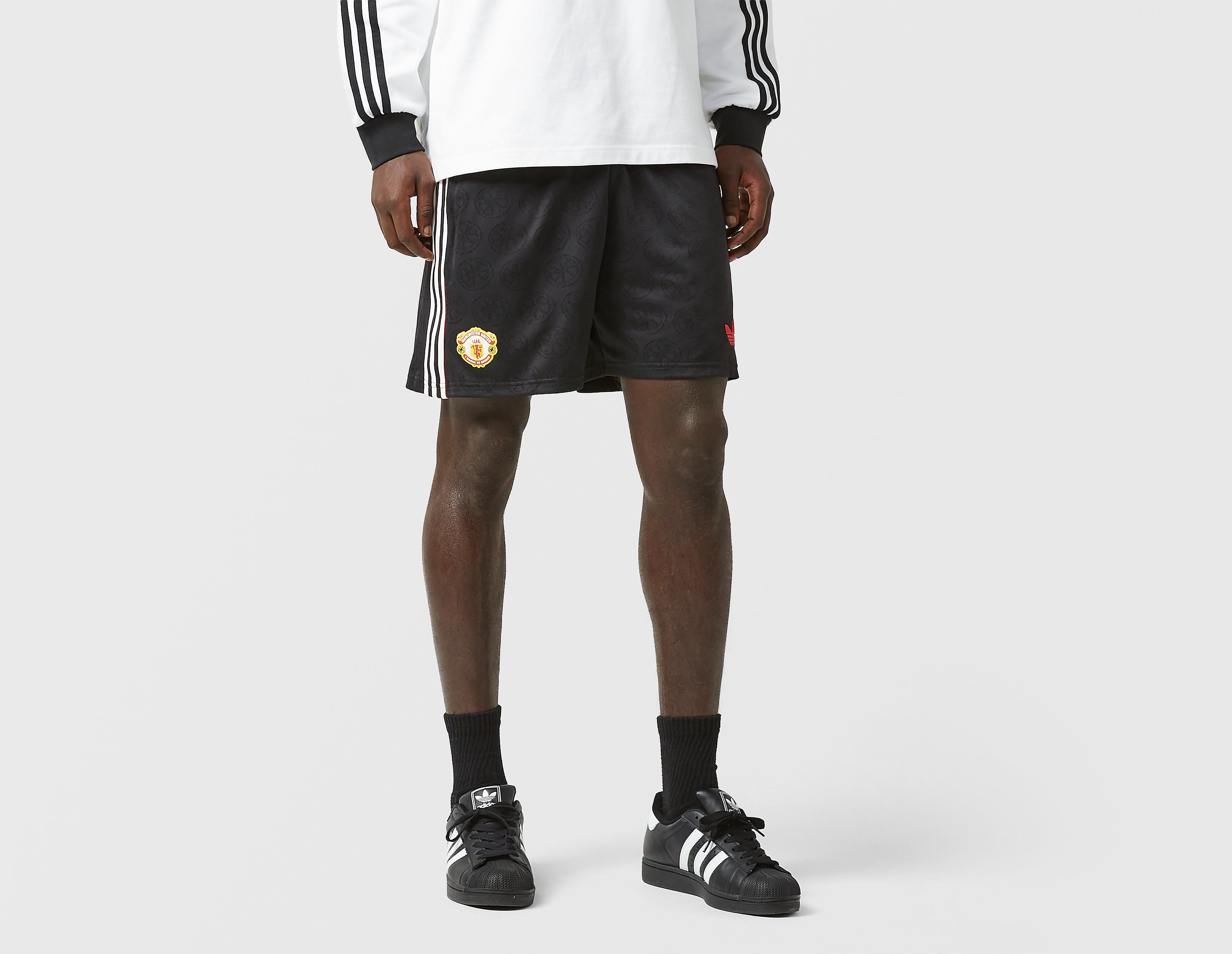 Adidas Originals   X Manchester United X The Stone Roses Shorts Black in Size 9, FootPatrol