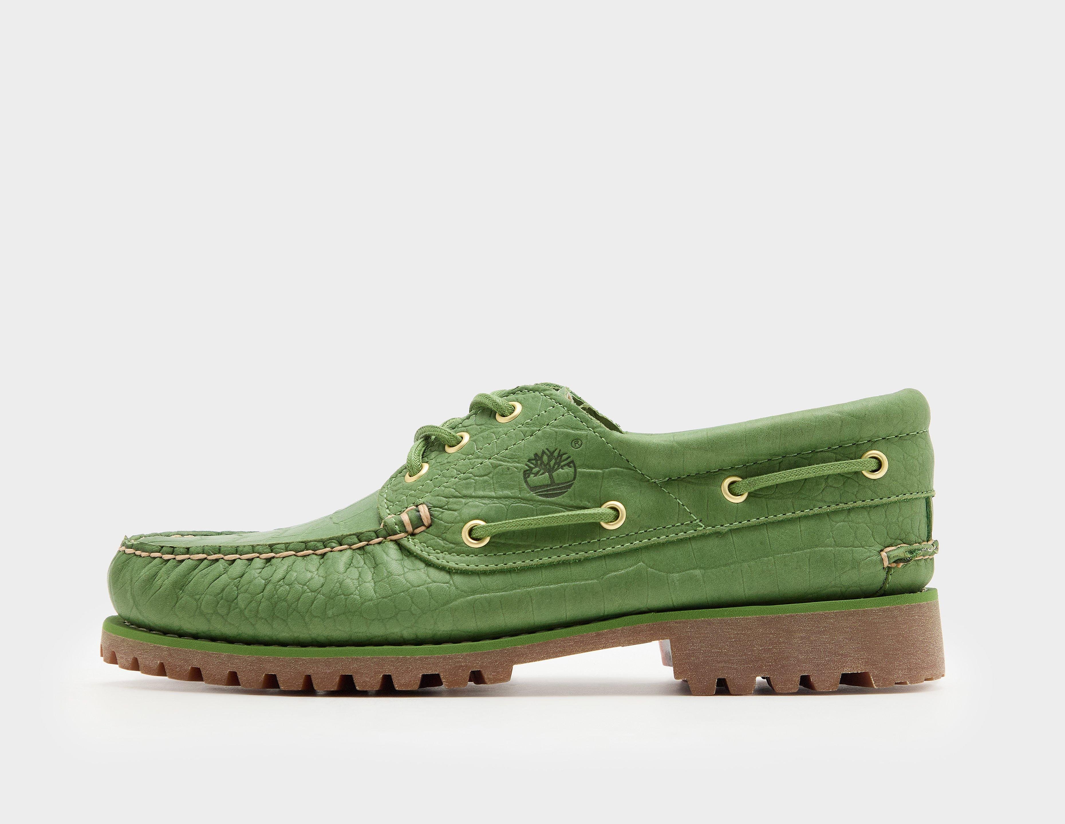 Timberland Men's  3 Eye Authentic Boat Shoe Green in Size 3, FootPatrol