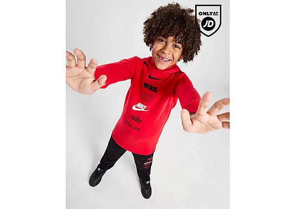 Nike Multi Logo Tracksuit Children Red