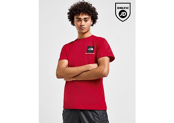 The North Face Fine Box Logo T-Shirt Red- Heren Red