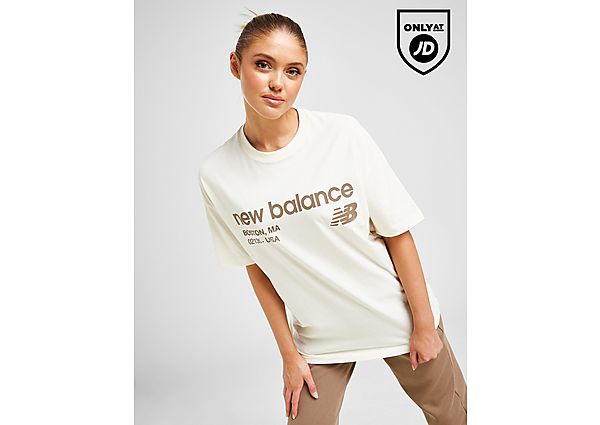 New Balance T-paita Naiset, White