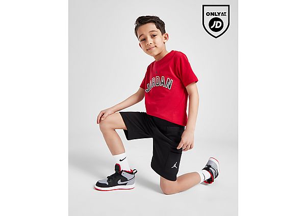 Jordan Type Fade T-Shirt Shorts Children Red