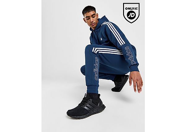 adidas 3-Stripes Fleece Tracksuit - Mens, Blue