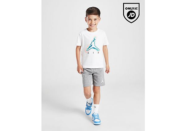 Jordan Air T-Shirt Shorts Set Children White Kind White