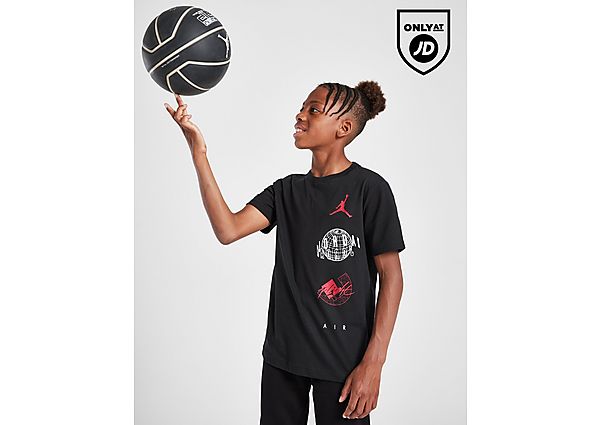 Jordan Air Globe Repeat T-Shirt Junior Black Kind Black