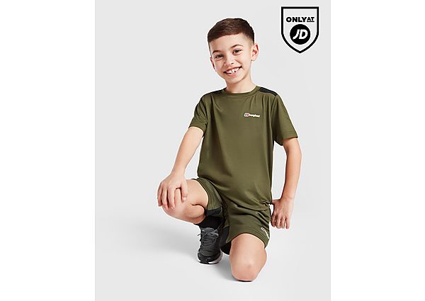Berghaus Panel T-Shirt Shorts Set Children Green