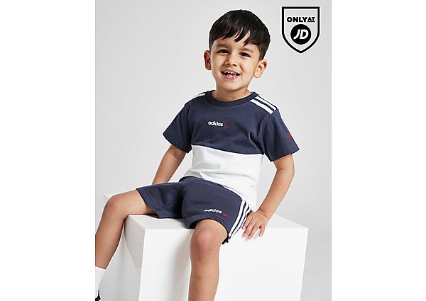 Adidas Originals Colour Block T-Shirt Shorts Set Infant Navy